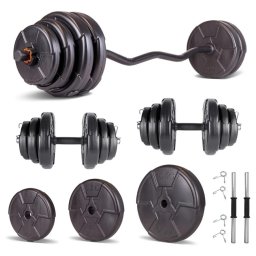 Set haltera si gantere reglabile PROGRESSIVE 55 KG