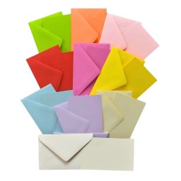 Plic+card Colorarte Fantasia, 5 culori intense si 5 culori pastel, 120x180mm, 100 buc/set