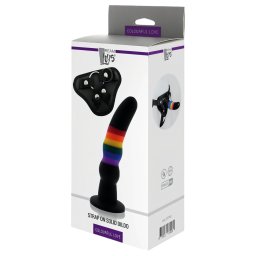 Colorful Love - dildo cu ham - colorat - silicon