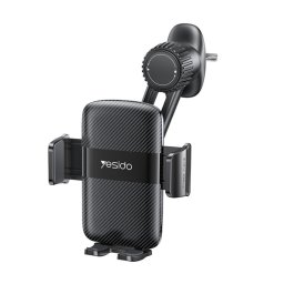 Suport auto telefon Yesido C242, brat telescopic, reglabil, prindere bord/parbriz, negru