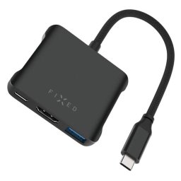 Hub Multiport, USB-C la 2x USB-C, 2x USB-A, HDMI, PD140W, 4K, 10Gb/s - Fixed Quadri (FIXHU-QR-BK) - Space Black