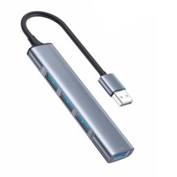 Hub Multiport, USB la 4x USB, 5Gbps, Plug&Play - Yesido (HB18) - Gray
