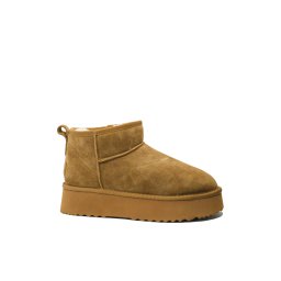 Ghete damă Anna Viotti îmblănite, camel, din piele întoarsă GOR113-36 EU