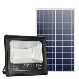 Black Friday - Proiector Solar Jortan 50W , IP66 , Indicator Batarie , Telecomanda , 6500k