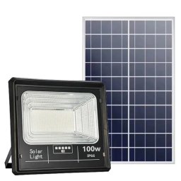 Black Friday - Proiector Solar Jortan 100W , IP66 , Indicator Baterie , 6500k