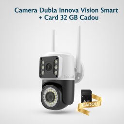 Black Friday - Camera Video Duala INNOVA VISION SMART 6MP , 42 Led, Vedere 360 , WiFi, Vedere Nocturna,Live Pe telefon+ Card Cadou 32gb