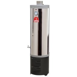 Ansamblu boiler pe lemne 120 litri inox Miklos Steel, cu focar economic usi din tabla. 5 ani garantie