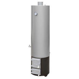 Ansamblu boiler pe lemne 120 litri otel Miklos Steel, cu focar cu usi din fonta