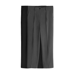 The Set Pantaloni cu dungă gri metalic / negru