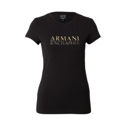 ARMANI EXCHANGE Tricou auriu / negru
