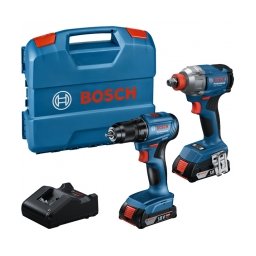 Pachet Bosch - GDX 18V-285 + GSR 185-LI + GBA + GAL 18V-20 - Masina de insurubat cu impact, patrat 1/2 inch si hexagon interior 1/4 inch, 285 Nm, M8-M18 + Masina de gaurit si insurubat, 50 Nm+ Set 2 acumulatori si incarcator, Li-Ion, 18 V, 2 Ah + Valiza