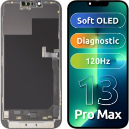 Piese si componente Display cu Touchscreen MP compatibil cu Apple iPhone 13 Pro Max, cu Rama, Versiune Soft OLED FHD 120Hz Diagnostic, Negru