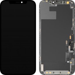 Piese si componente Display cu Touchscreen MP compatibil cu Apple iPhone 12 / 12 Pro, cu Rama, Versiune OLED Diagnostic, Negru