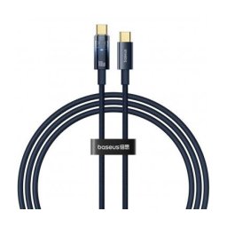 Explorer, Fast Charging Data Cable pt. smartphone, USB Type-C la USB Type-C 100W, oprire automata incarcare, braided, 2m, albastru
