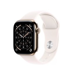 Smartwatch Apple Watch 11 GPS + Cellular, 42mm, Carcasa Gold Titanium, Bratara Light Blush Sport Band - S/M