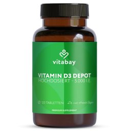 Vitabay Vitamina D3 5000 UI 120 tablete - Imunitate si oase puternice