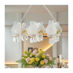 Brilagi - Candelabru cu lanț QUEEN 6xE14/40W/230V fag/crem
