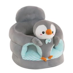 Fotoliu bebe cu spatar si suport de picioare - Pinguinul gri