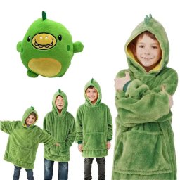 Jucărie PILLOWPET, pernă și hanorac într-unul singur, dimensiune universală, lavabil la mașină, verde