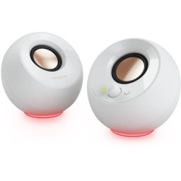 Boxe 2.0 PEBBLE SE, RGB Lighting, Aux, alb