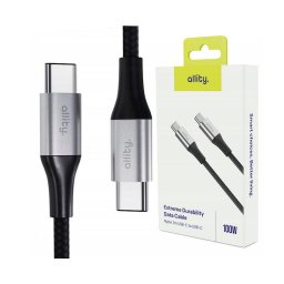 Cablu de date si incarcare AUC-01 USB-C to USB-C 100W 2m Negru