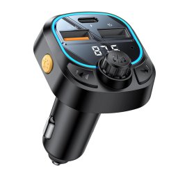 Modulator FM Bluetooth 5.3 Modulator FM USB-C + USB-A Y70 15W Negru