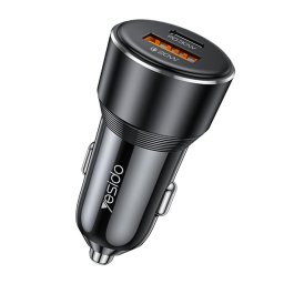 1x USB-C + 1x USB-A PD carcasa aluminiu 50W Negru