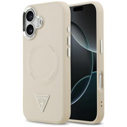 Husa Husa pentru iPhone 17 - Guess Hardcase Triangle Logo MagSafe (GUHMP17SPSDTSCME) - Beige