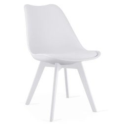 Scaun bucatarie/living, Artool, Mark, PP alb, picioare albe, 49x43x82 cm