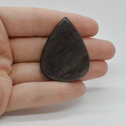 Cabochon Obsidian Silver 41x32x6mm C28
