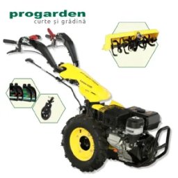 ProGARDEN Pachet Campo U16E Motocultor 14CP + Roata sustinere + Freza tractata FT90 + 4L Ulei