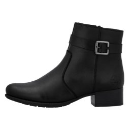 Botine dama, Rieker, 78664-00-Negru, casual, piele naturala, cu toc, negru (Marime: 41)