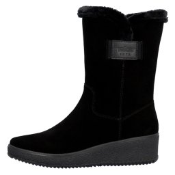 Cizme dama, Rieker, Y4456-00-Negru, casual, piele intoarsa, scurte, imblanite, cu talpa groasa, negru (Marime: 37)