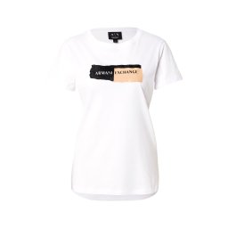 ARMANI EXCHANGE Tricou bej / negru / alb