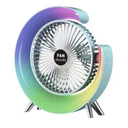 UB Ventilator de birou rotativ Andowl Q FS800 cu iluminare LED RGB roz