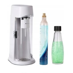 Aparat sifon/apa minerala, Levivo, cu sticla si cilindru CO2 60L Alb
