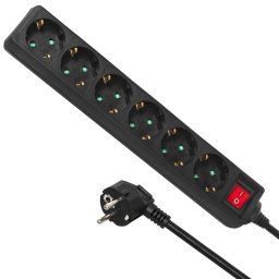 Prelungitor Maclean Energy MCE195G - Socket box 6-way 5m Black