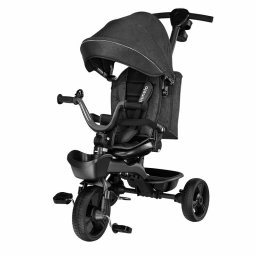 Lionelo - Tricicleta Kori, Cu suport de picioare, Control al directiei, Scaun reversibil, Rotire 360 grade, Pliabila, Conform cu standardul european de securitate EN71, Grey Stone