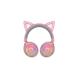 Casti wireless Razer Kraken Kitty V3 Pro, THX Spatial Audio, iluminare RGB, frecventa raspuns 20 Hz - 28 kHz, microfon detasabil unidirectional, roz