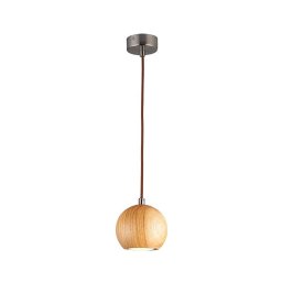 Lampă suspendată pe cablu 1xGU10/10W/230V, Ø 11 cm, lemn masiv/frasin
