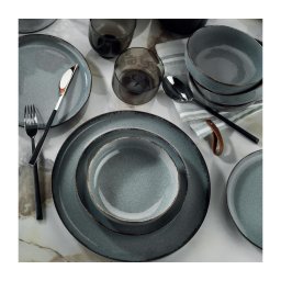 Set de masă 24 piese, porțelan, albastru
