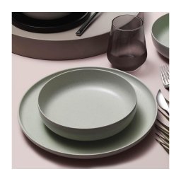 Set de masă, 18 piese, verde, porțelan