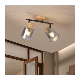 Brilagi - Spot HYGGE 2xE14/15W/230V lemn/fumuriu