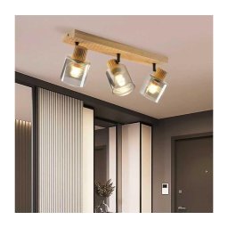 BRILAGI - Aplica spot HYGGE 3xE14/15W/230V lemn/sticlă fumurie