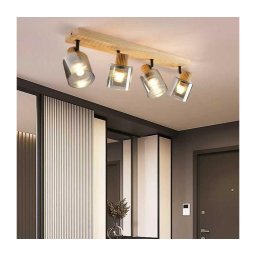 Brilagi - Lampă spot HYGGE 4xE14/15W/230V lemn/fumuriu