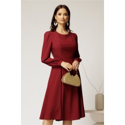 Rochie bordo eleganta de ocazie din voal in clini