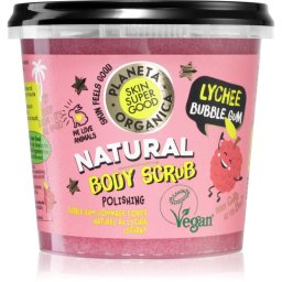 Organic Shop Skin Super Good Lychee Bubble Gum exfoliant pentru corp pentru piele neteda si delicata 360 ml