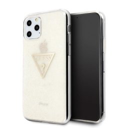 Husa Husa protectie Guess Plastic TPU pt.Apple Iphone 11 Pro - Glitter Triangle, Auriu