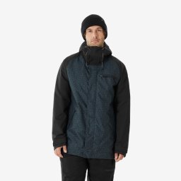 Geacă de schi și snowboard lungă și călduroasă 500 Negru Bărbați