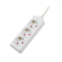 PRELUNGITOR SPACER, Schuko x 3, conectare prin Schuko (T), cablu 1.5 m, 16 A, protectie copii, alb, PP-3-15 (timbru verde 0.18 lei)